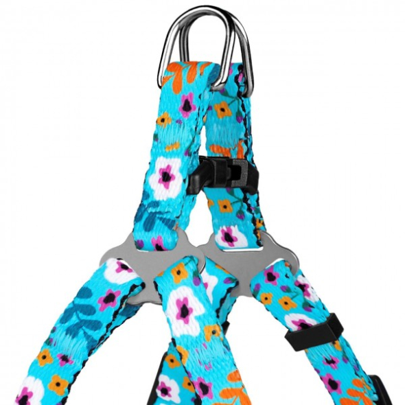 Barksi Urban Шлея для собак дрібних порід  Квіти  ментолова, розмір 2XS - 3