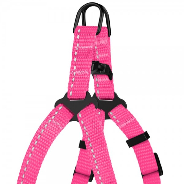 Barksi Active Шлея для собак дрібних порід зі світловідбиттям рожева, розмір XS - 2