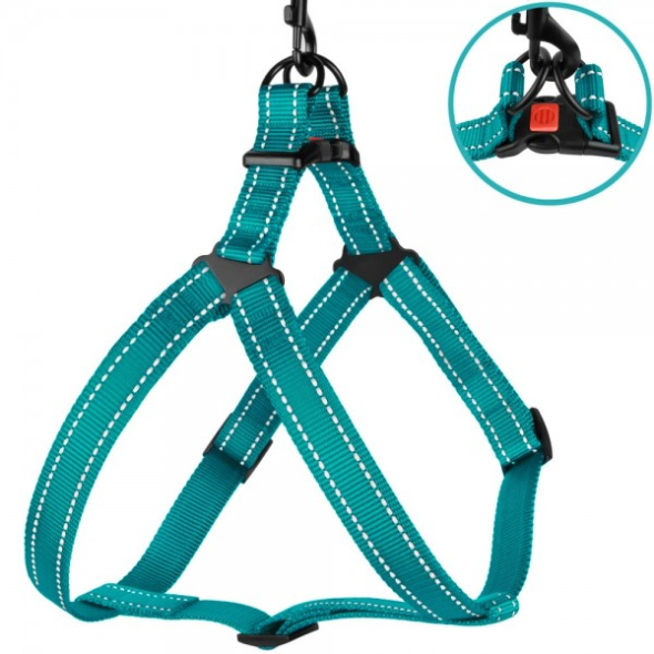 Barksi Active Шлея для собак зі світловідбиттям бірюзова, розмір M - 1