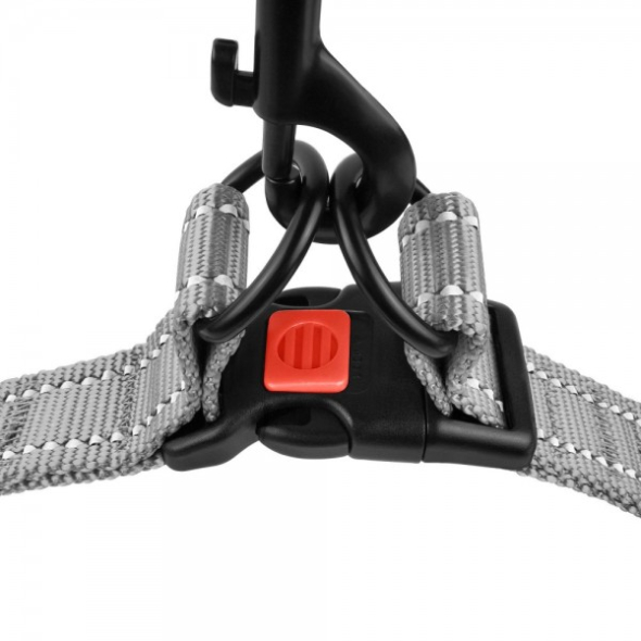 Barksi Active Шлея для собак зі світловідбиттям сіра, розмір L - 3