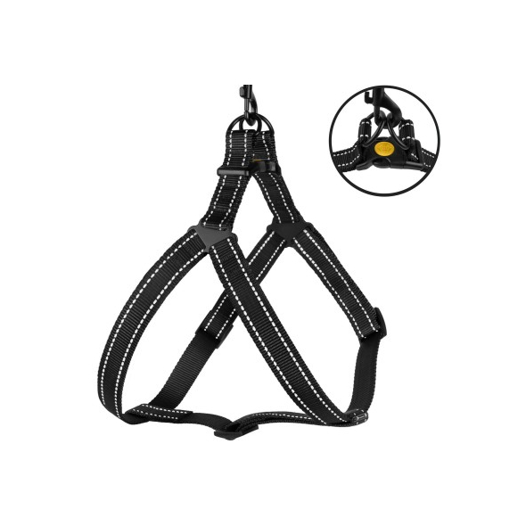 Barksi Active Шлея для собак зі світловідбиттям чорна, розмір M - 1