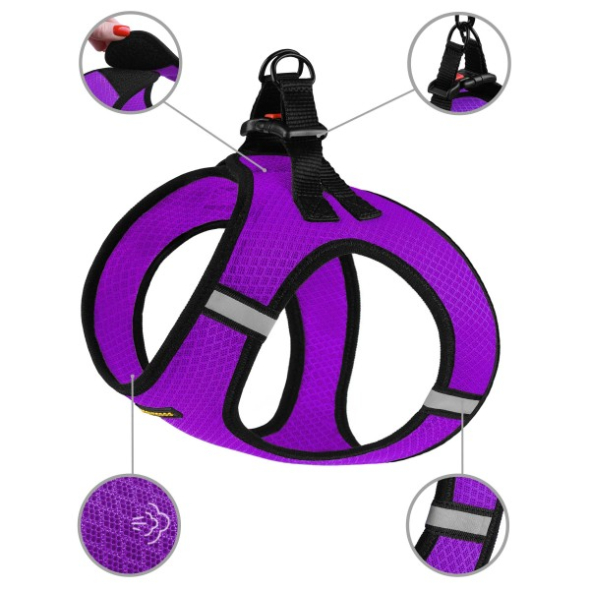 Barksi Mesh Vest Шлея для собак з 3D сіткою фіолетова, розмір M - 3