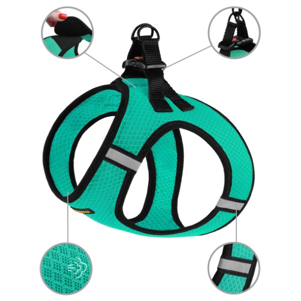 Barksi Mesh Vest Шлея для собак з 3D сіткою ментолова, розмір XS - 3