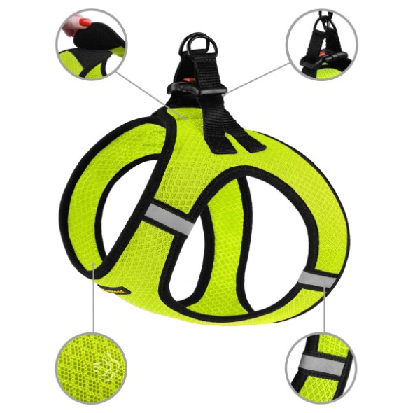 Barksi Mesh Vest Шлея для собак з 3D сіткою лимонна, розмір М - 3