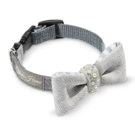 Chloe's Home Нашийник-метелик для собак Perlove сірий S
