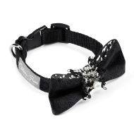 Chloe's Home Нашийник-метелик для собак Perlove чорний S