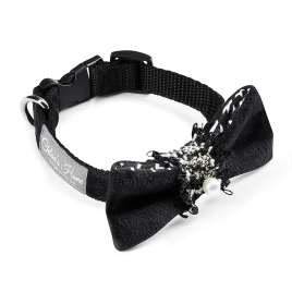 Chloe's Home Нашийник-метелик для собак Perlove чорний S