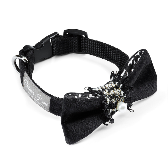 Chloe's Home Нашийник-метелик для собак Perlove чорний S