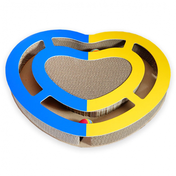 Multilabel Кігтеточка-серце із картону з двома м'ячиками - 1