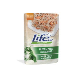 LifeCat Вологий корм для котів Філе курки з лососем і морквою в желе 70 г