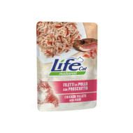 LifeCat Вологий корм для котів Філе курки з шинкою в желе 70 г