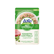 LifeCat Anti Hairball Mousse Вологий корм для котів Тунець з горохом 70 г