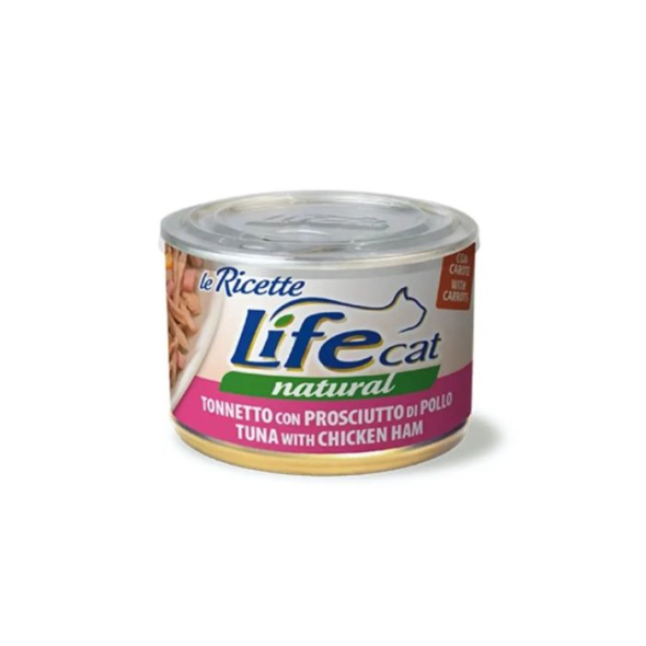 LifeCat le Ricette Вологий корм для котів Тунець з курячою шинкою 150 г