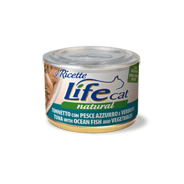 LifeCat le Ricette Вологий корм для котів Тунець з океанічною рибою та овочами 150 г