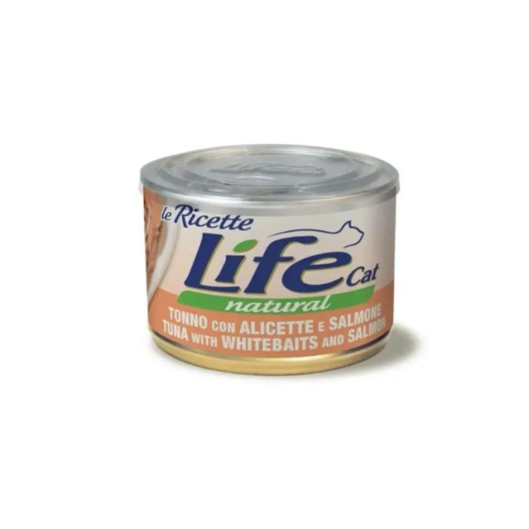 LifeCat le Ricette Вологий корм для котів Тунець з анчоусами і лососем 150 г