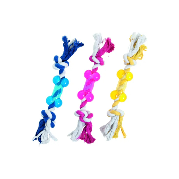 Flamingo Good4fun Bone with Rope Іграшка для собак кісточка на мотузці, 9 см