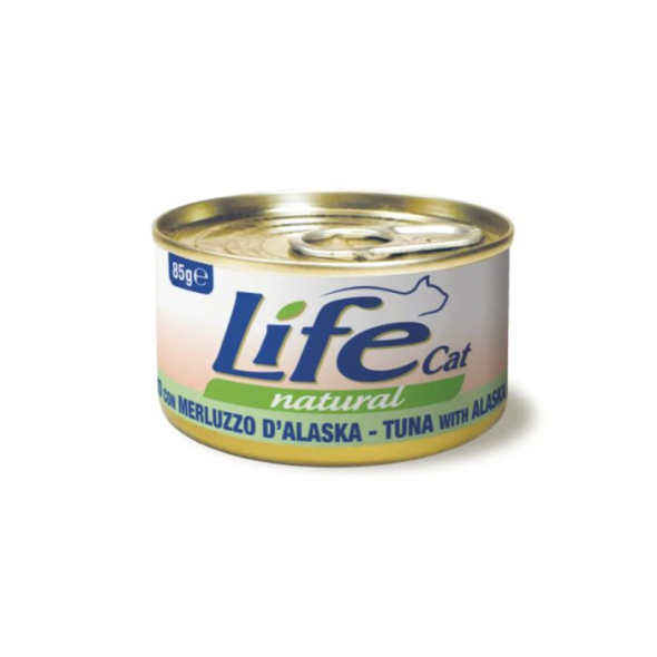 LifeCat Вологий корм для котів Тунець з тріскою 85 г