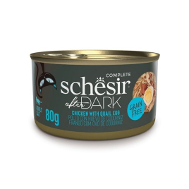 Schesir After Dark Chicken With Quail Egg  Вологий корм для котів курка з перепелиним яйцем в бульйоні, 80 г