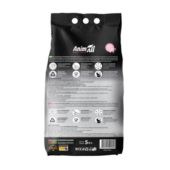 AnimAll Наповнювач бентонітовий білий з ароматом дитячої присипки 5 л - 2