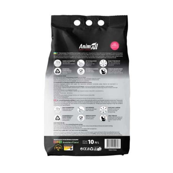 AnimAll Наповнювач бентонітовий білий, без аромату 10 л - 2