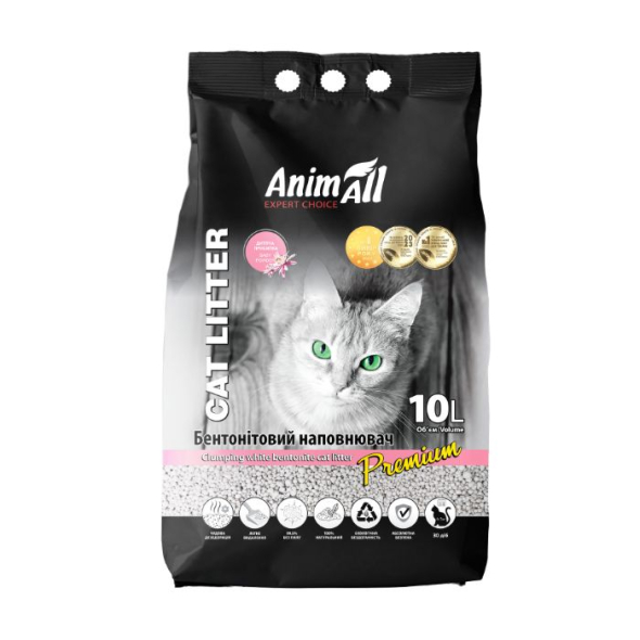 AnimAll Наповнювач бентонітовий білий з ароматом дитячої присипки 10 л - 1