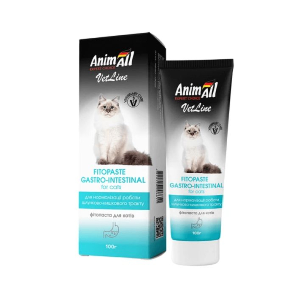 AnimAll VetLine Gastro-intestinal Фітопаста для поліпшення травлення у котів, 100 г