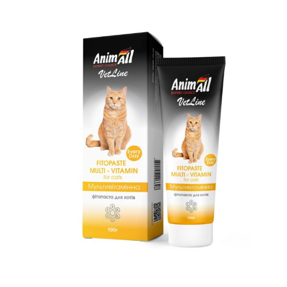 AnimAll VetLine Multi-vitamin Фітопаста мультивітамінна для котів, 100 г