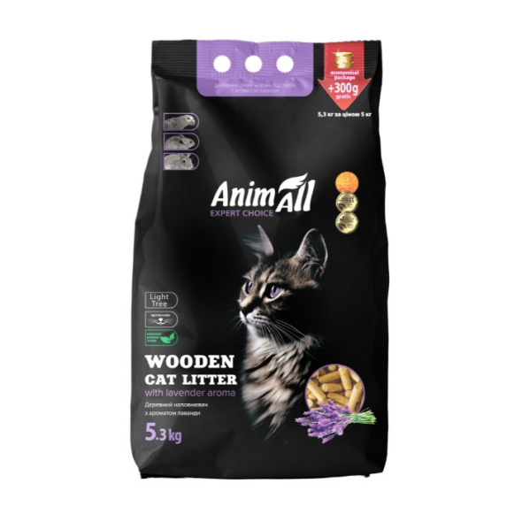 AnimAll Наповнювач деревний з ароматом лаванди 5,3 кг - 1