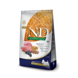 Farmina N&amp;D Ancestral Grain Lamb&amp;Blueberry Adult Mini Сухий корм з ягням і чорницею для собак малих порід, 2,5 кг
