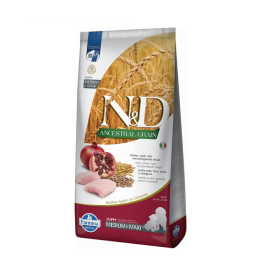 Farmina N&amp;D Ancestral Grain Chicken&amp;Pomegranate Puppy Medium&amp;Maxi Сухий корм з куркою і гранатом для цуценят середніх і великих порід, 12 кг