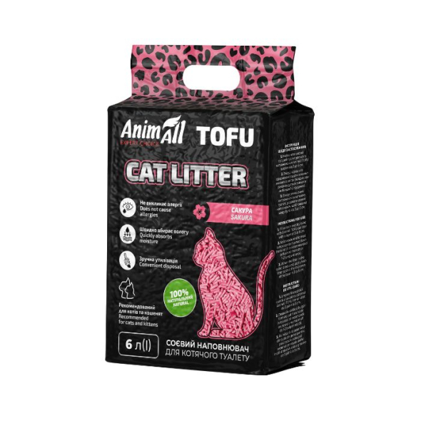 AnimAll Tofu Наповнювач соєвий з ароматом сакури 6 л - 2