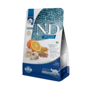 Farmina N&amp;D Ocean Cod Spelt, Oats&amp;Orange Cat Adult Сухий корм з тріскою, спельтою, вівсом і апельсином для котів, 300 г