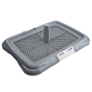 AnimAll Туалет під пелюшку з сіткою і стовпчиком для кобеля, S, сірий, 47,5 х 35,5 х 5 cм