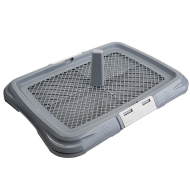 AnimAll Туалет під пелюшку з сіткою і стовпчиком для кобеля, L, сірий, 62 х 46 х 5 cм