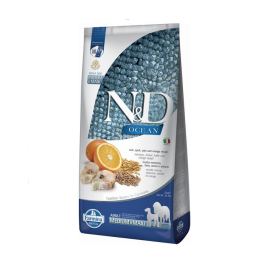 Farmina N&amp;D Ocean Cod Spelt, Oats&amp;Orange Adult Medium Maxi Сухой корм с треской, спельтой, овсом и апельсином для собак средних и крупных пород, 12 кг