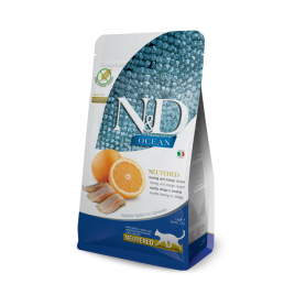 Farmina N&amp;D Ocean Herring&amp;Orange Cat Adult Neutered Сухий беззерновий корм з оселедцем і апельсином для стерилізованих котів, 1,5 кг