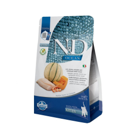 Farmina N&amp;D Ocean Cod, Shrimp, Pumpkin&amp;Cantaloupe Melon Kitten Сухий корм з тріскою, креветками, гарбузом і динею для кошенят, 300 г