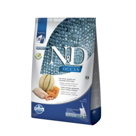 Farmina N&amp;D Ocean Cod, Shrimp, Pumpkin&amp;Cantaloupe Melon Kitten Сухий корм з тріскою, креветками, гарбузом і динею для кошенят, 5 кг