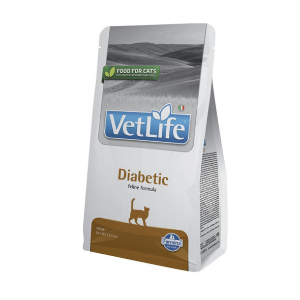 Farmina Vet Life Diabetic Сухий лікувальний корм для котів для контролю рівня глюкози в крові при цукровому діабеті, 400 г
