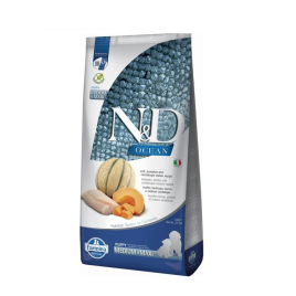 Farmina N&amp;D Ocean Cod Pumpkin&amp;Cantaloupe Melon Puppy Medium&amp;Maxi Беззерновий сухий корм з тріскою, гарбузом і динею для цуценят середніх і великих порід, 12 кг