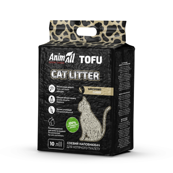 AnimAll Tofu Наповнювач соєвий без аромату 10 л - 2