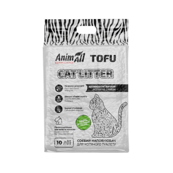 AnimAll Tofu Наповнювач соєвий з активованим вугіллям 10 л - 1