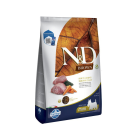 Farmina N&amp;D Brown Lamb Spirulina&amp;Carrot Adult Mini Беззерновой сухой корм с ягненком, спирулиной и морковью для собак малых пород с коричневой шерстью, 5 кг
