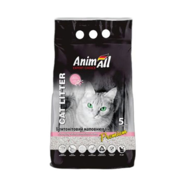 AnimAll Наповнювач бентонітовий білий з ароматом дитячої присипки 5 л