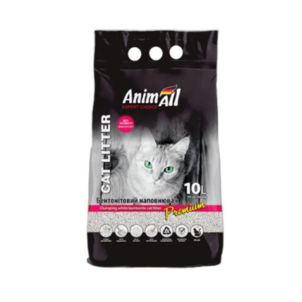 AnimAll Наповнювач бентонітовий білий, без аромату 10 л