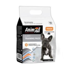 AnimAll Пелюшки з активованим вугіллям для цуценят і дорослих собак, 60 х 60 см, 10 шт