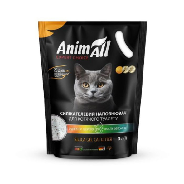 AnimAll Наповнювач силікагелевий з індикатором pH 3 л
