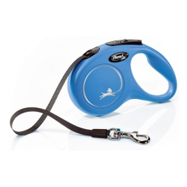 Flexi New Classic S Повідець-рулетка для собак до 15 кг, стрічка, 5 м, синя