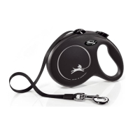 Flexi New Classic L Повідець-рулетка для собак до 50 кг,  стрічка, 5 м, чорна