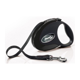 Flexi Style S Повідець-рулетка для собак до 12 кг, стрічка, 3 м, чорна